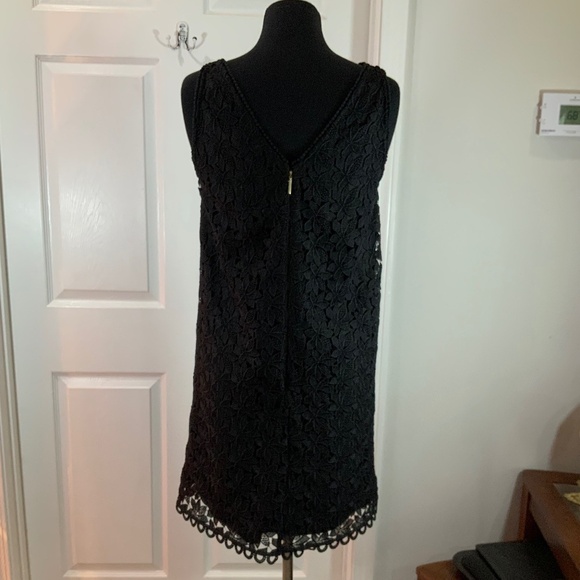 Kate Spade Leaf Lace Black Sleeveless Shift Dress Size 8 - Picture 8 of 13